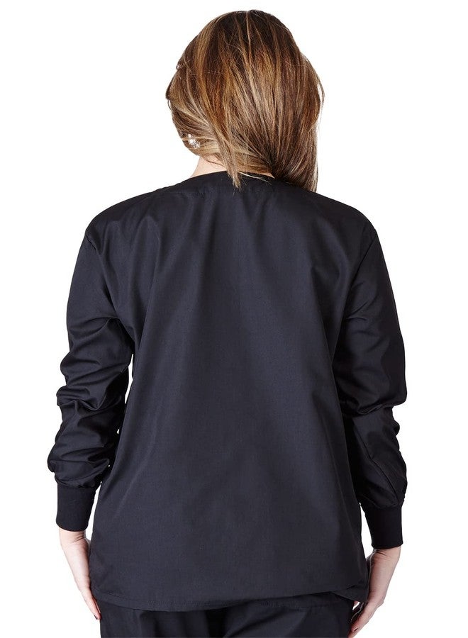 Natural Uniforms Warm Up Scrub Jacket-Black-Medium - Image 2